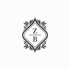 ZB Initials Wedding Logo Vector Art  Icons  and Graphics