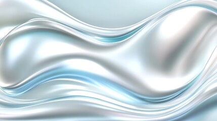 Obraz premium Liquid Silver Abstract Background with Gentle Waves and Light Reflections