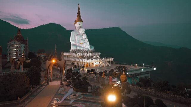 Unbelievable Thailand temple Wat Pha Sorn Kaew in the north Thailand, Asian culture and religion 4K
