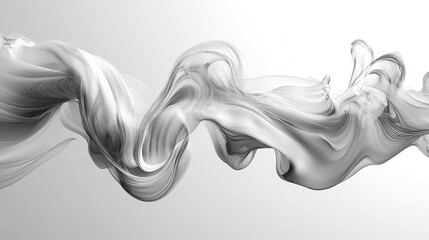 Abstract Gray and White Flowing Design
