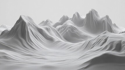 Monochromatic Mountain Range Abstract Landscape