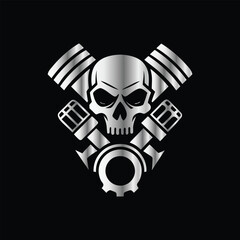 Auto Repair Service Icon Vector Logo Design Template. Car Mechanic Logo. Piston and Cog Wheel Gear Icon Vector Logo Template Design Illustration.
