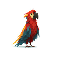 Obraz premium Cartoon parrot with bright feathers