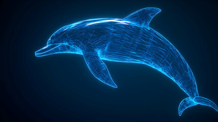Abstract Digital Dolphin Illustration