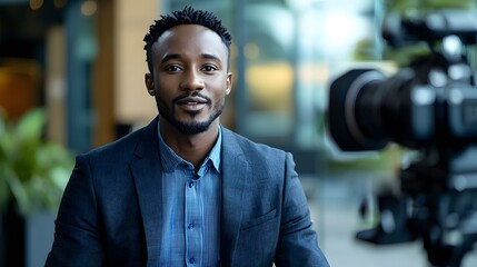 A leader being interviewed on their expertise