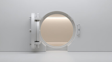 Modern vault door with circular design and sleek finish