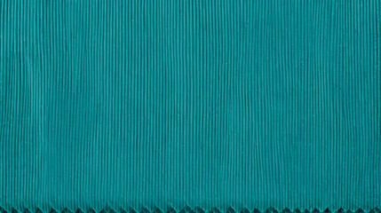 Closeup of turquoise corduroy cloth as patterned textured background