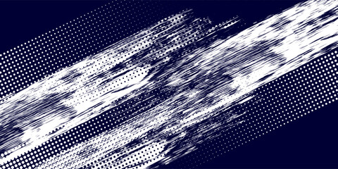 Dots halftone white & blue color pattern gradient grunge texture background. Dots pop art comics sport style vector illustration. eps 10