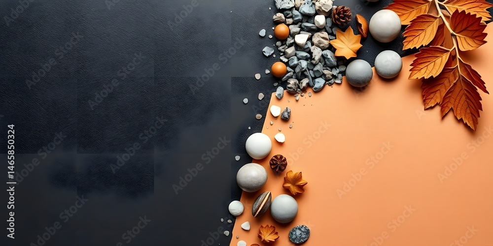 Poster Abstract Texture Blend, Rough Meets Smooth In A Harmonious Collage. Contrasting Surfaces Create A Visually Appealing Aesthetic. Unique Design For Creative Projects, Textural Elements.