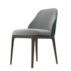 fabric lounge chair angled view isolated.