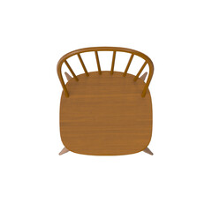 windsor back chair top view isolated.
