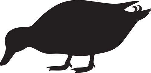 Pecking Duck Silhouette