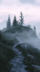 fog in the mountains