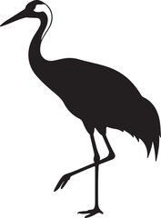 Obraz premium White-Naped Crane Silhouette