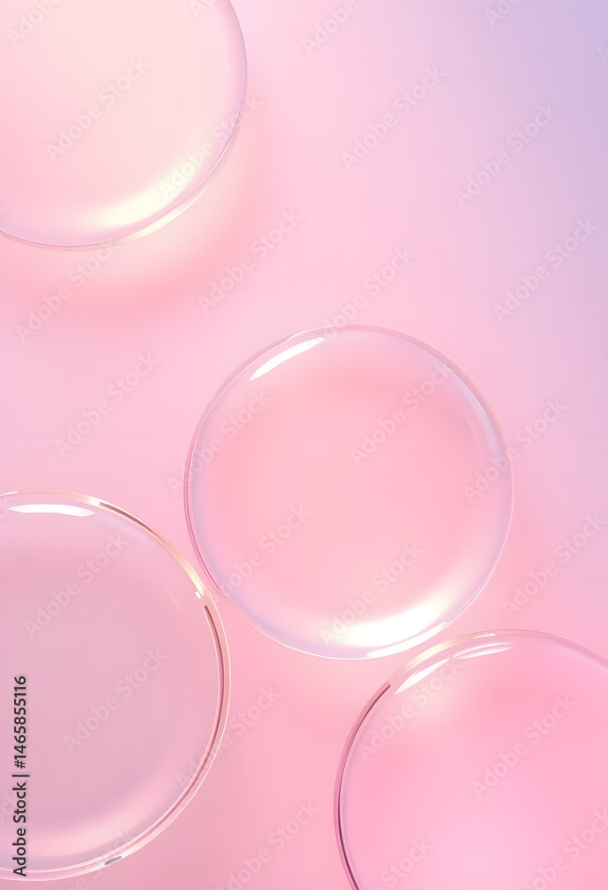 Poster abstract glass forms, soft glowing light, smooth gradients, modern design elements create a sense of