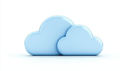 Fototapeta premium Blue cloud design image on white background.