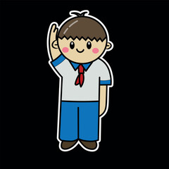 editorial design and vector illustration about cartoon in cartoons with the name boy ready to print for stickers