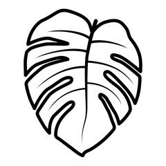 monstera leaf vector icon