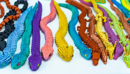 3D Plastic toy animal model or sample part made from automatic 3d printer machine