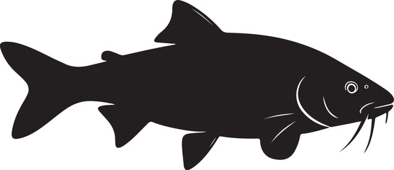 Barbel Fish Vector Silhouette