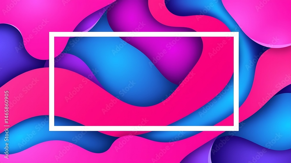 Canvas Prints modern abstract colorful 3d paper cut design with white frame suitable for backgrounds and decoratio