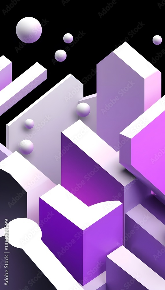 Poster retro black and white 3d shapes, a pastel gradient design. a nostalgic visual, great for backgrounds