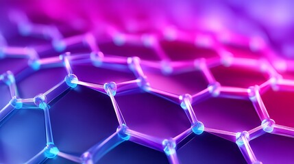 Abstract Background of 3D Molecular Structure with Colorful Lights