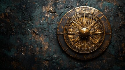 Intricate ancient celestial calendar crafted from weathered metal