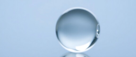 close up of a glass object on a reflective surface