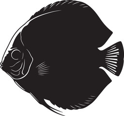 Discus Fish Vector Silhouette