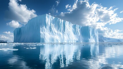 Majestic iceberg floating in the Icefjord of Greenland