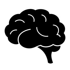 Human Brain Icon Black Silhouette Illustration Graphic Design Element