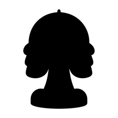 Abstract Silhouette of a TwoFaced Figure with a Rounded Top