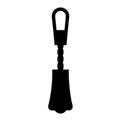 Black and White Silhouette of a Decorative Zipper Pull or Tassel