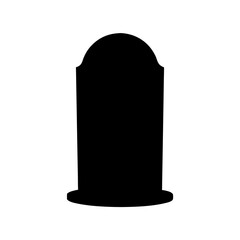 Simple Black Silhouette of a Tombstone Headstone for Halloween or Cemetery Decoration