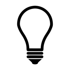 Simple Black and White Light Bulb Icon Graphic Design Illustration Image