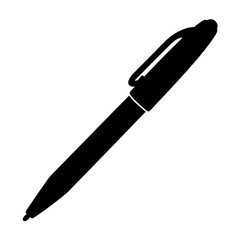 Black Ink Pen Clip Art Simple Writing Utensil Office Supply Stationery Item