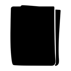 Simple Black Silhouette of a Stack of Papers or Documents