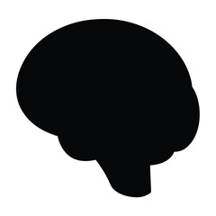 Simple Black Silhouette of a Human Brain for Medical or Neurological Concepts