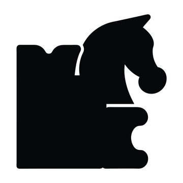 recommend clip art: Knight chess piece on a square board game graphic design illustration image
