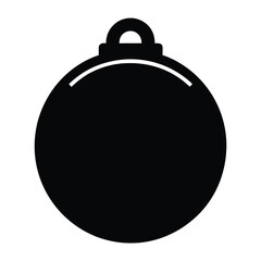 Simple Black Circle Ornament Christmas Decoration Holiday Festive Winter Season Celebration Event Party Gift Tag Icon Symbol Graphic Design Element