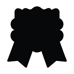 Black and White Award Ribbon Graphic Design Element Illustration