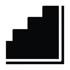 Abstract Black Staircase Icon Graphic Design Element Representing Progress Growth Levels Hierarchy Ranking Success Achievement