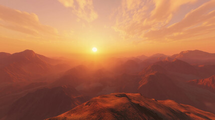 Naklejka premium sunset in the mountains