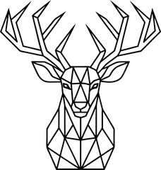High Quality Geometric Deer Vector