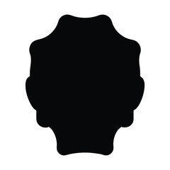 Abstract Black Silhouette of a Human Head Viewed from Behind Irregular Shape Outline