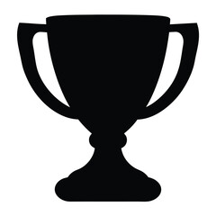 Black Silhouette of a Classic Champion Trophy Cup with Two Handles