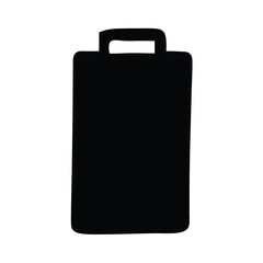 Simple Black Silhouette of a Briefcase or Suitcase with a Handle