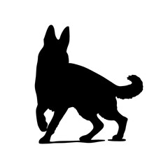 Black dog silhouette