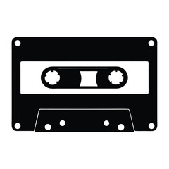 Obraz premium A Vintage Cassette Tape in Striking Black and White Monochrome Style